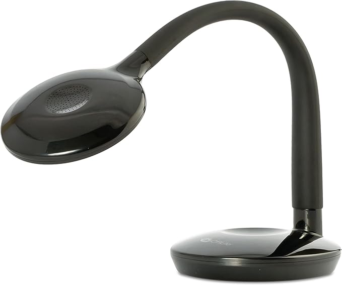 OttLite D59PNB-FFP Soft Touch Flex Led Lamp, Desk Lamp, Space Saving Design, Flexible Adjustment, Dimmable, 10.5" x 5.25" x 11", Black