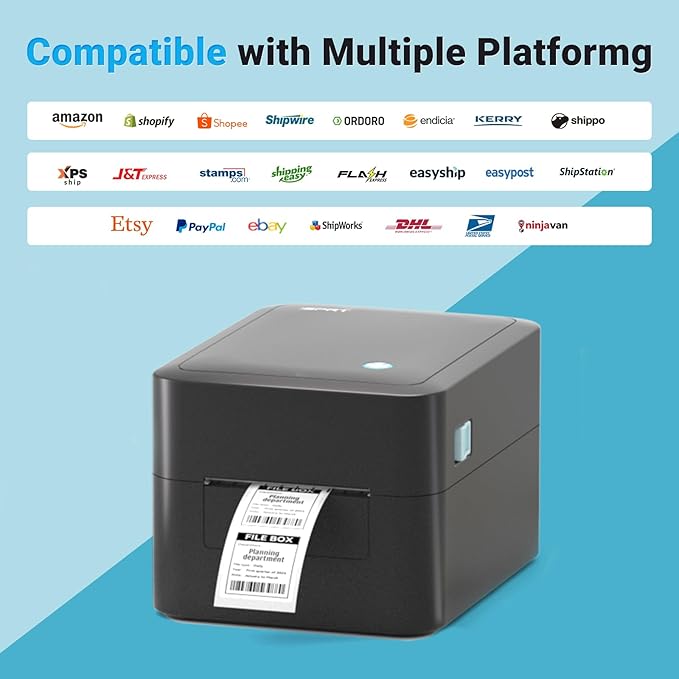 iDPRT Desktop Label Maker Bluetooth Thermal Shipping Label Printer for Parcel Shipping, Small Businesses, Offices, and Home, Sticker Printer Supports Amazon, TikTok, Etsy, Shopify, USPS, etc