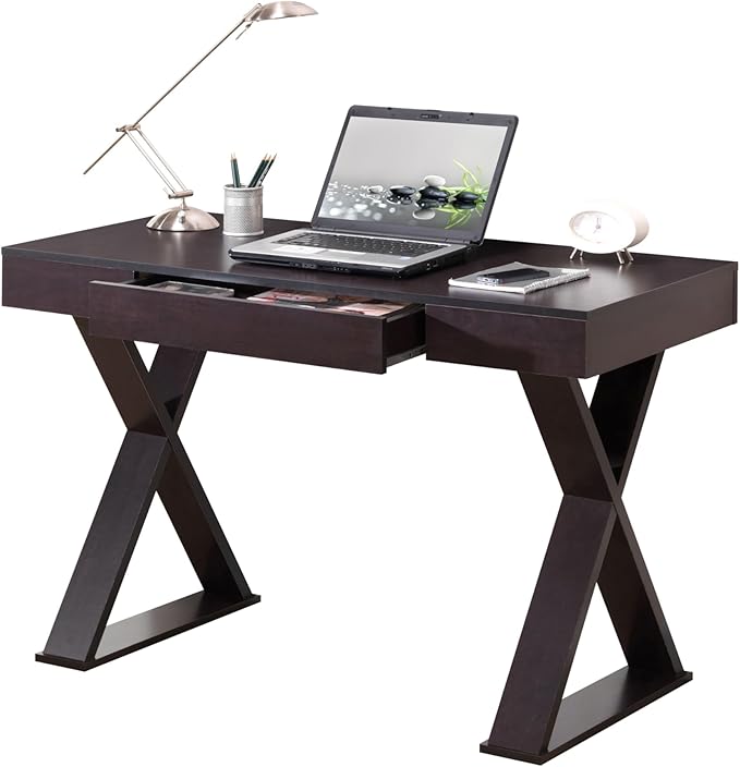 Techni Mobili Trendy Writing Desk with Drawer, Espresso