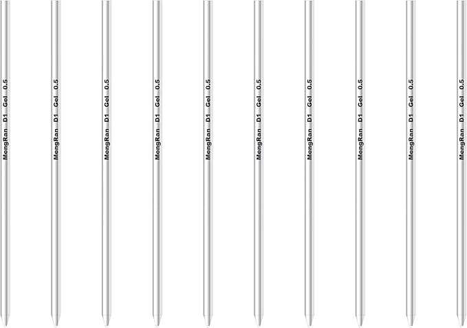 MengRan Mini D1 Gel Ink Pen Refills for Twist Pens, Compatible with Swarovski Pen Refills (Gel Ink-10Pcs-Black Ink)