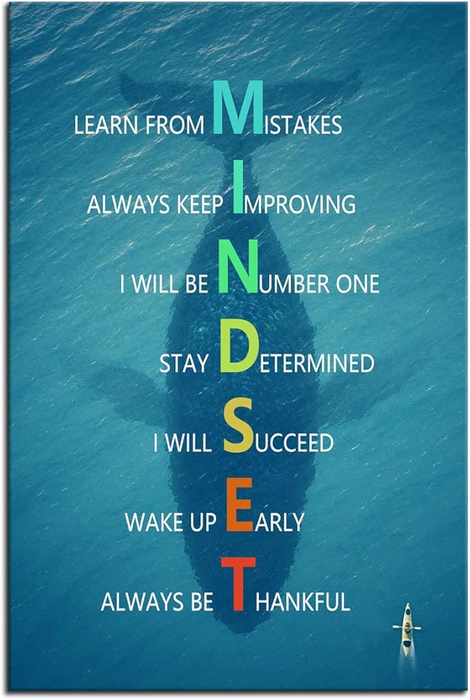 Inspirational Entrepreneur Quotes Mindset Poster Motivational Canvas Wall Art Print Artwork Painting Picture for Framed Home Decoration Living Room Office Ready to Hang [12''W X 18''H]