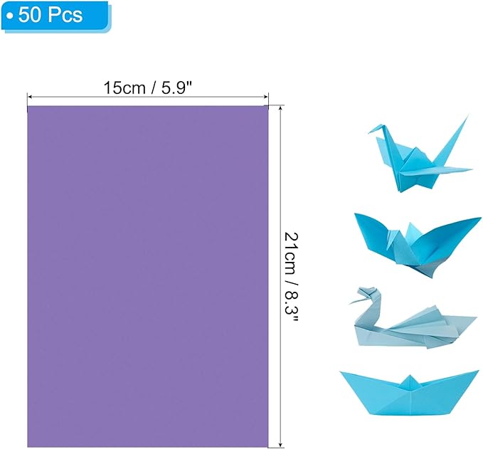 PATIKIL Dark Purple Colored Copy Paper, 50 Sheets 8.3x5.9 A5 19lb/70gsm Double Sided Colorful Print Paper Bulk Sheet DIY Craft Art Projects Supplies for Printer Origami