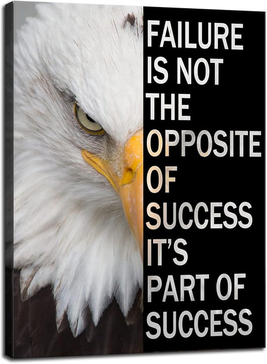 Motivational Canvas Wall Art Office Decor Animal Inspirational Picture Eagle Animal Poster Print Painting Modern Inspiring Artwork Gym Living Room Bedroom Home Ready to Hang[30″W X 40″H]
