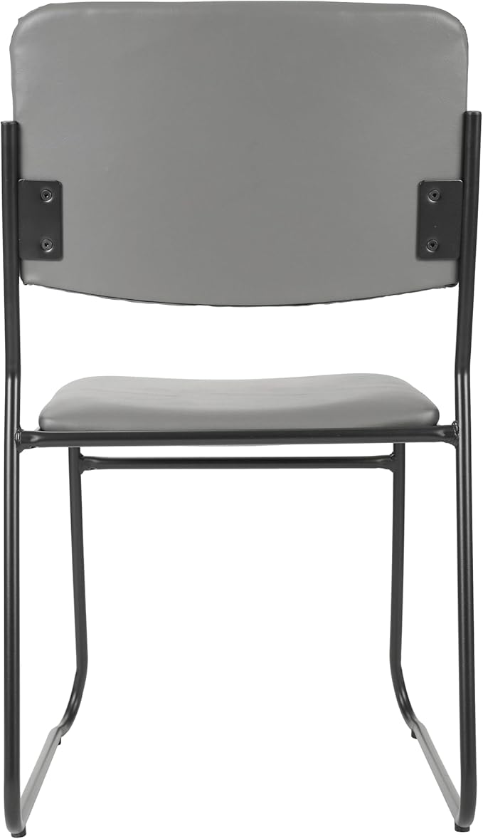 Flash Furniture Hercules Series High Density Vinyl Stacking Chairs for Waiting Rooms and Offices, Lobby Chairs with Padded Seats and Frames, Set of 5, Gray
