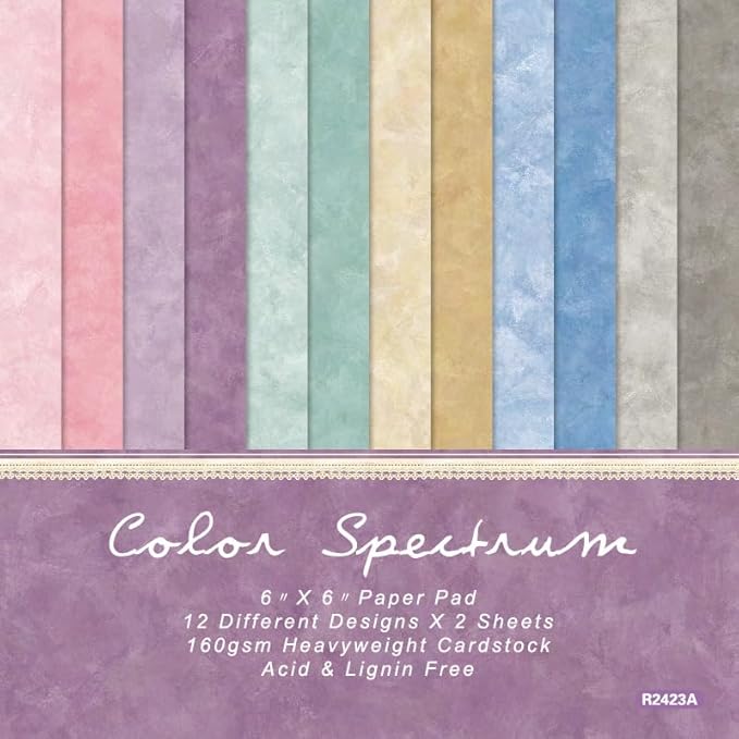 Scrapbook Paper Pad, 6x6 Inch, Single-Sided Decorative Craft Paper, 24 Sheets for Scrapbooking, Cardmaking & DIY Crafts - Vintage Pastel Pink