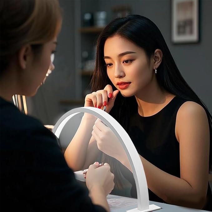 Half Moon Nail Table Lamp for Perfect Salon Lighting and Craft Illumination Stylish Half Round Light for Nail Art and DIY Projects Ideal Lighting Solution for Beauty and Craft Enthusiasts