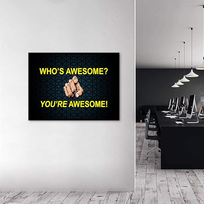 Yatsen Bridge Modern Motivational Who’s Awesome Wall Art Entrepreneur Inspirational Quotes Canvas Posters and Prints Inspiring Painting Artwork for Home and Office Decor - 18''H x 24''W