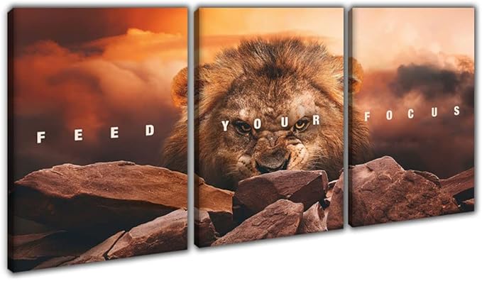 Inspirational Canvas Wall Art 3 Panels Motivational Canvas Wall Painting Hustle Quotes Poster Office Poster Painting Prints Picture Wall Decor for Home Living Room Bedroom Decor Framed Ready to Hang