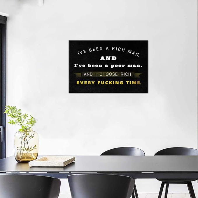 Inspirational Posters Motto Motivational Canvas Wall Art Inspiring Quotes Pictures Painting Prints Artwork Decorations for Home Office Room Framed (24”Hx36”W)