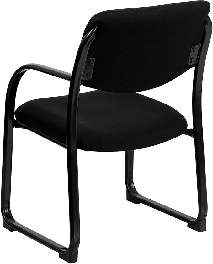 Flash Furniture Richie Black Fabric Executive Side Reception Chair with Sled Base