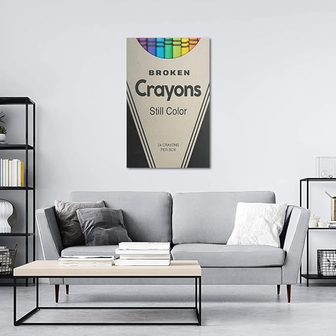 Office Wall Art for Entrepreneur Broken Crayons Still Color Inspirational Motivational Canvas Painting Picture Art Print, Modern Home Decor for Boys Girls Room Ready to Hang - 28"WX44"H