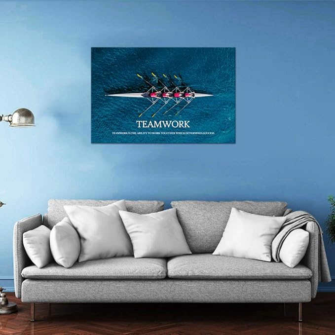 Inspirational Posters Motivational Canvas Wall Art Modern Inspiring Quotes Pictures Positive Success Teamwork Painting Print Artwork Home Decor for Office Bedroom Framed (24”Hx36”W)