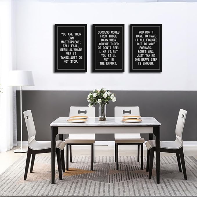 Inspirational Just Do Not Stop Poster Motivational Canvas Art Paintings 3 Pieces Inspiring Picture Prints Artwork Living Room Wall Decor Office Home Wooden Framed Ready to Hang[60''Wx 28''H]
