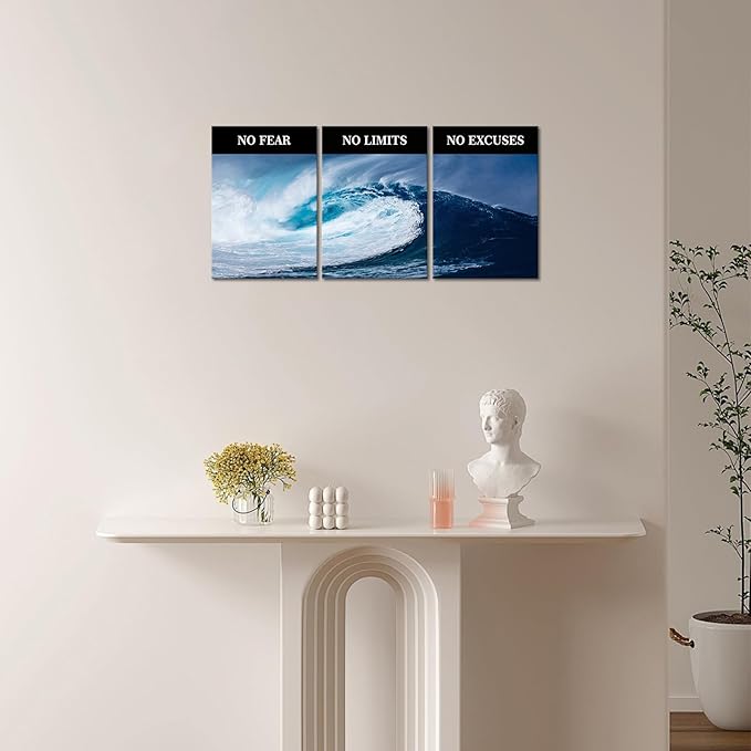 Motivational Wall Decor No Limits Inspirational for Office Quotes Pictures Motivational Posters Framed Canvas Wall Art Prints Artwork Office Wall Decor Bedroom Living Room Ready to Hang
