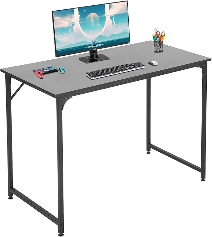 BestOffice 39 Inch Computer Desk Home Office Desk Writing Study Table Modern Simple Style PC Desk with Metal Frame Gaming Desk Workstation for Small Space (Black)