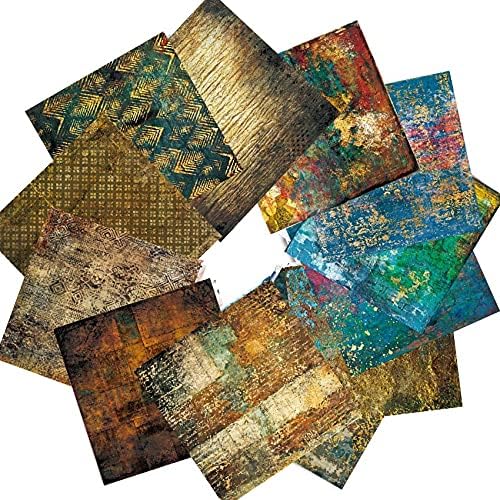 Scrapbook Paper Pad 6x6 Vintage Colored Designs, Single-Sided Decoupage Sheets, Colorful Cardstock for DIY Scrapbooking, Cardmaking, Junk Journal Craft Supplies - 24 Pcs