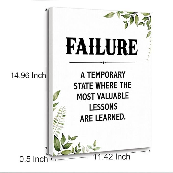 Gwisml Failure Quotes Wall Decor,Inspirational Quotes Canvas Frame Paintings For Office Home Workplace Wall Art Decor