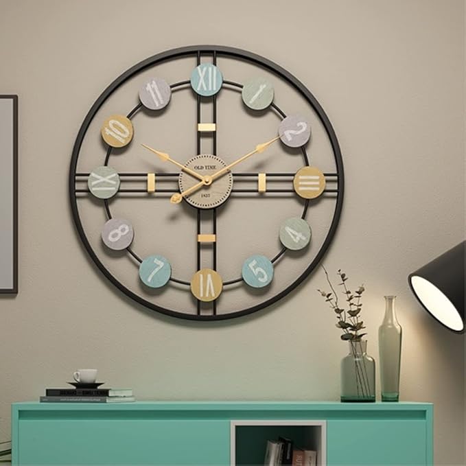 Wall Clock Wall Clock Wall Clock Metal Wall Clock Silent Wall Clock Easy to Read No Ticking Sound Suitable for Living Room Office Wall Clock Modern Clock (B 40 * 40cm)