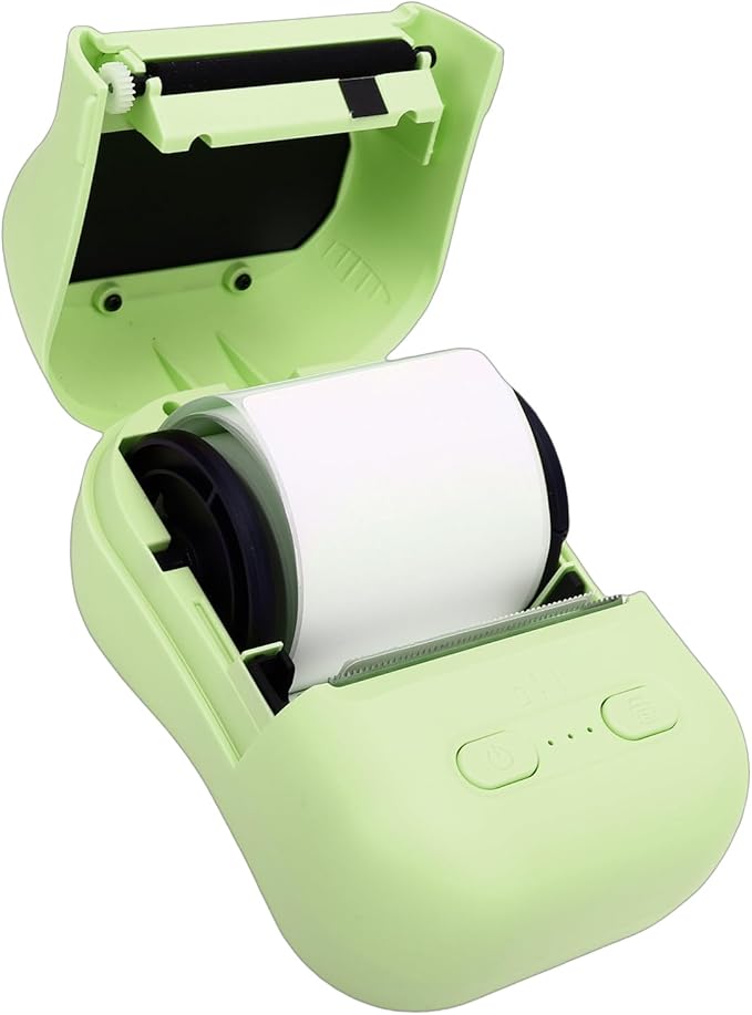VBESTLIFE Mini Portable Thermal Printer Print Pod, Inkless Bluetooth Label Maker Machine for DIY Crafts, Journaling, Office & Home Use (Green)