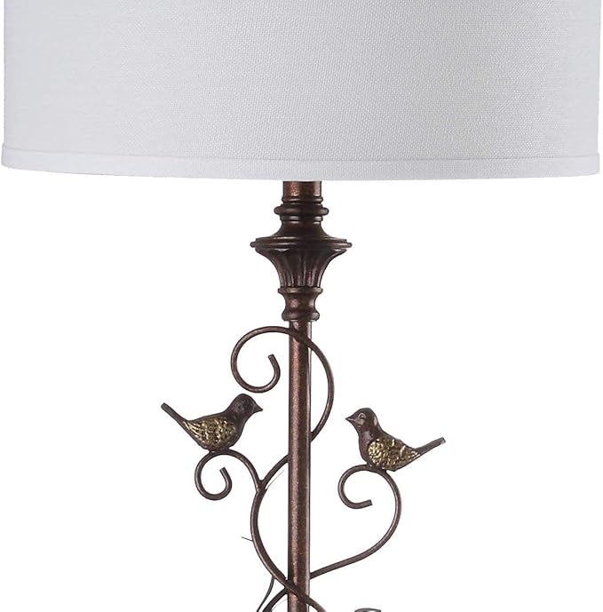 SAFAVIEH Lighting Collection Birdsong Traditional Rustic Farmhouse Oil-Rubbed Bronze 61-inch Living Room Bedroom Home Office Standing Floor Lamp (LED Bulb Included)