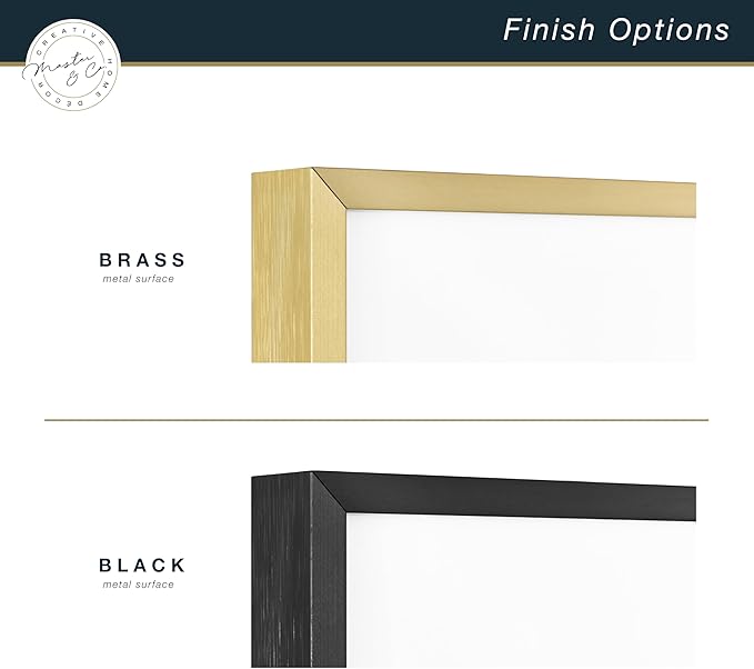 MCS Master & Co. Foundry Metal 18x18 Matted Picture Frame with 8x8 Photo Display, Brass Vertical & Horizontal Wall Hanging Frame for Photos & Artwork (2-Pack)