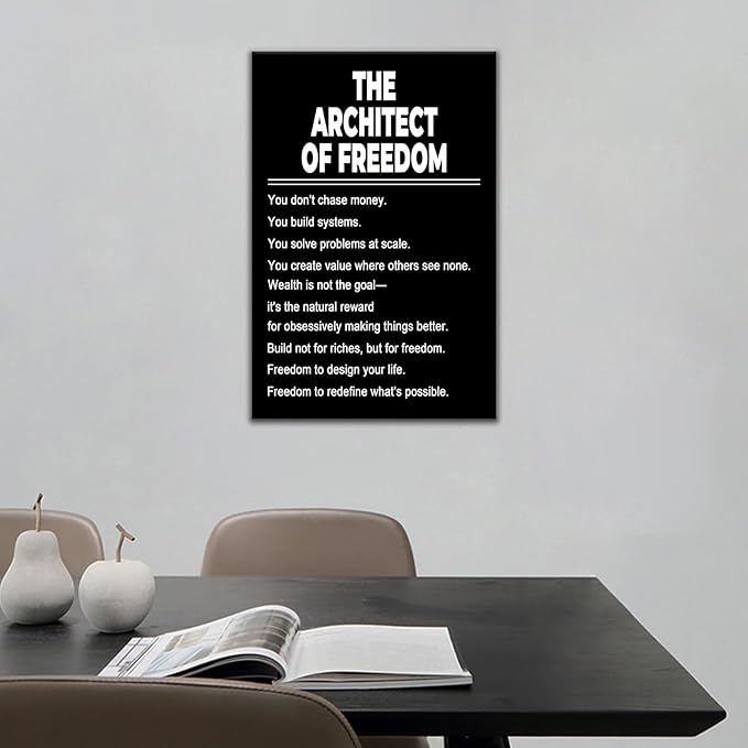 DINGFUN Motivational Wall Art Inspirational Office Poster Wall Decor Picture Painting Positive Affirmation Confidence Print Artwork for Modern Home Study Room Bedroom Gym Ready to Hang [12''Wx 18''H]