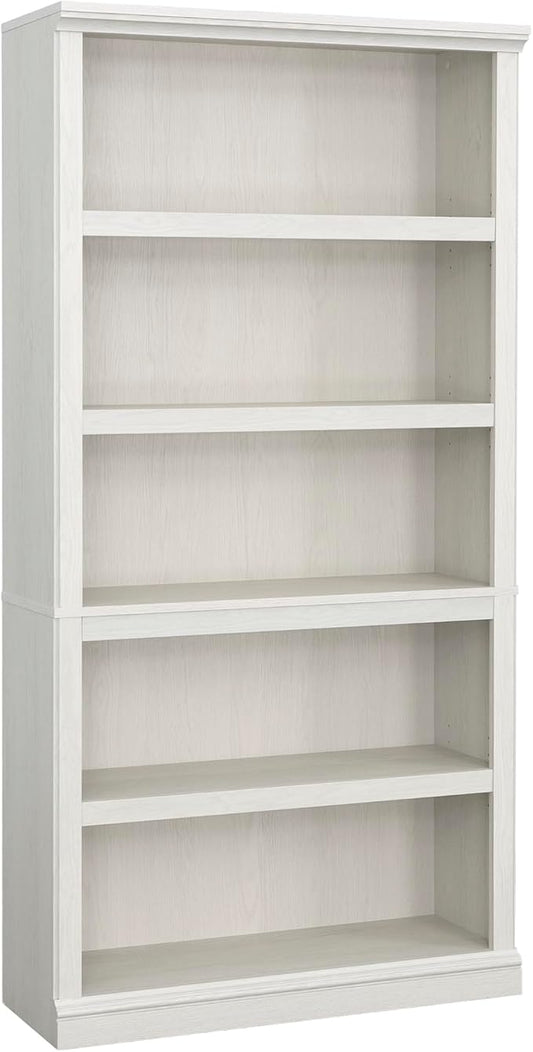 Sauder 5 Tier Book Shelf Wooden Bookcase Multipurpose Bookshelf for Home Office, Living Room, in Glacier Oak