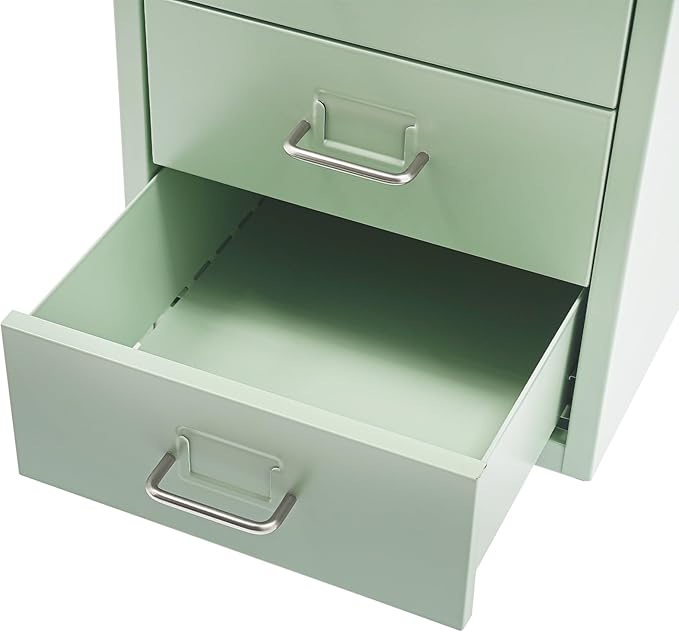 6-Drawer Metal File Cabinet, Metal Filing Storage Vertical Cabinets with Lock Home Office Filing Cabinets for Organization Hanging Letter/Legal/F4/A4 (Green)
