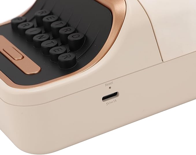 Vintage Style Portable Printer, Fun Cloud Label Edit, Thermal Printing, 1000mAh Battery, for Office, Home, Business, with Wide Range Label Support, Adjustable Paper