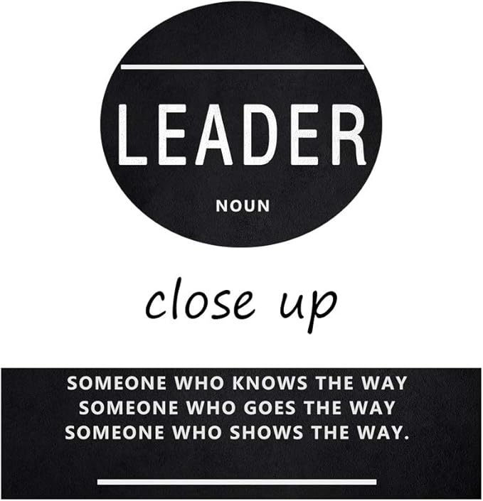 Leader Noun Motivational Wall Art Inspiring Painting Prints on Canvas Inspirational Leadership Entrepreneur Quotes Posters Inspiration Pictures Wooden Decorations Artwork for Office Home (12”Wx16”H)