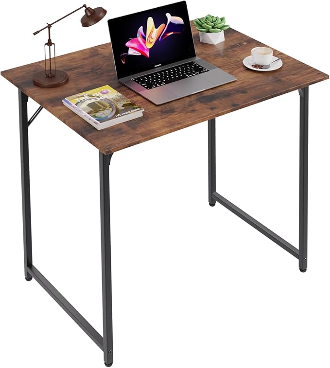 Small Desk,Desk 32 Inch,Computer Desk,Study Table,Metal Frame Office Desk,Modern Simple Style Desk for Home Office,Small Tables for Small Spaces,Adjustable Leg Pads,Vintage