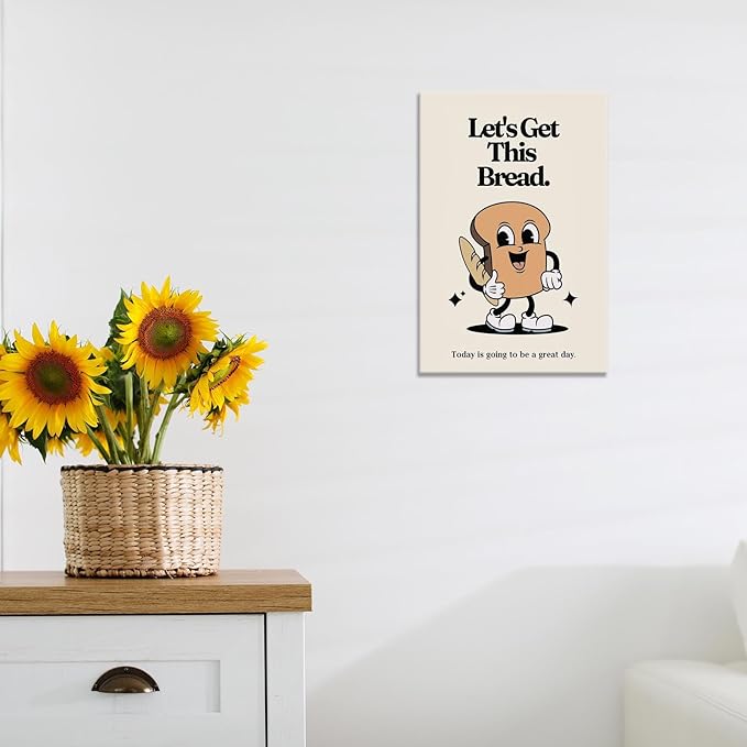 Retro Cute Motivational Canvas Posters Affirmation Positive Quote Wall Art Funny Motivational Inspirational Prints Painting For Office Bedroom Wall Decor 16x24in Framed