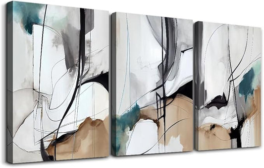 DZRWUBHS Canvas Wall Art For Living Room Wall Decor For Bedroom Modern Family Canvas Art Office Decor Abstract Wall Paintings Pictures Artwork Ready To Hang Room Home Decorations 12" X 16" 3 Piece