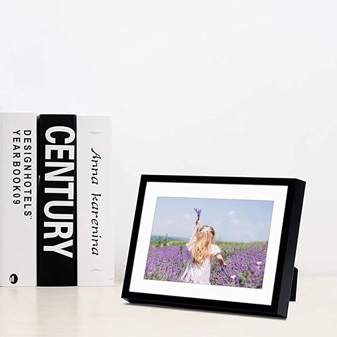 Golden State Art, Gallery Wall Frame Set of 6 - Black 5x7 Aluminum Photo Frames with Mat for 4x6 Pictures - 5 x 7 inch Metal Frame with Real Glass Cover - Elegant Home or Office Decor