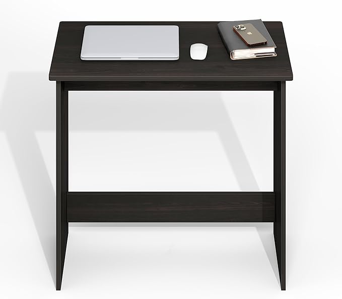Furinno Simplistic Small Desk, 31.3" Wide Computer Desk, Office Desk with Roundedecorners, Writing Desk, for Home Office, Black Espresso