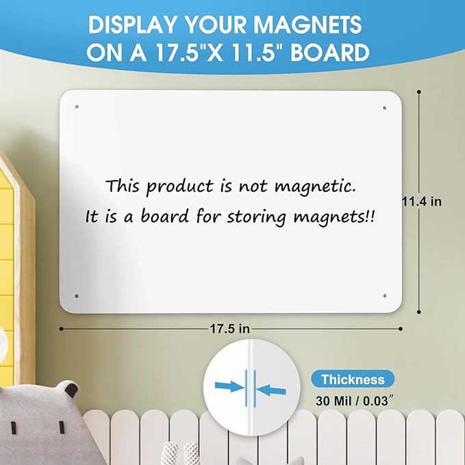 MaxGear Metal Magnetic Board 17.5" x 11.4" 2 Pack Black Magnet Bulletin Board for Wall, Refrigerator, Magnetic Board Display Notes, Photos, and More - Includes Dual Lock Tape and Screws