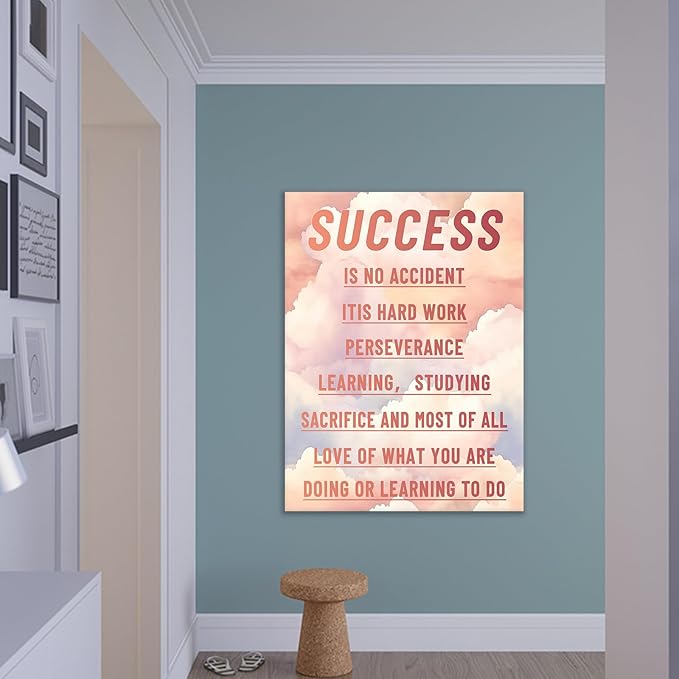 Success Inspirational Canvas Wall Art Office Decor Motivational Poster Print Positive Energy Picture Artwork for Modern Home Living Room Office Workplace Wall Decoration Ready to Hang [30''Wx 40''H]