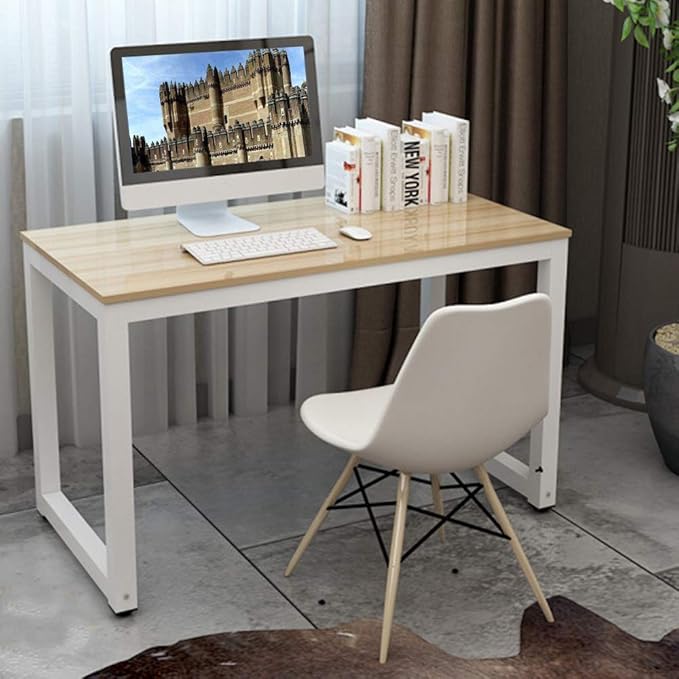 Computer Desk, 43-inch Wooden Work Desk PC Laptop Desk Game Writing Table Study Room Workstation Home Office Furniture (Oak)
