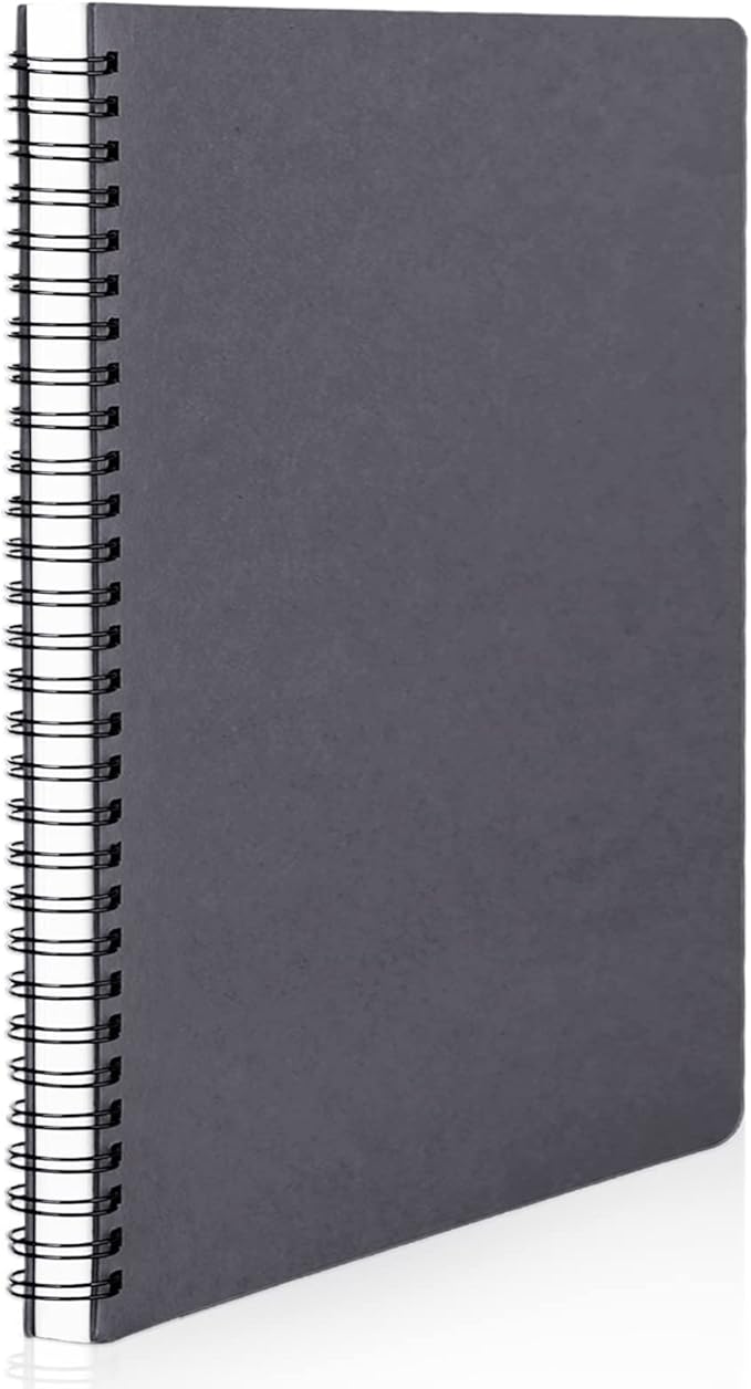 EUSOAR Hard Cover Spiral Notebook, A5 3Pack 5.5"x8.3" 120 Pages Graph Spiral Notebook Journals, Wirebound Journal Sketch Notebook for Math and Science Students Engineering Artist Drawing