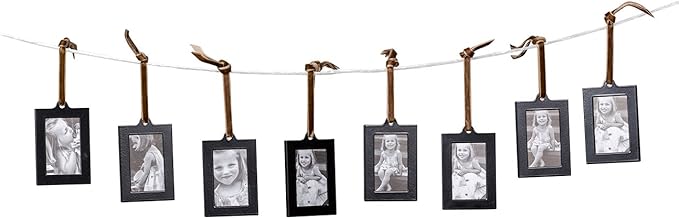 Klikel Hanging Picture Frame Ornaments - Set of 8 2x3 Black Hanging Photo Frame
