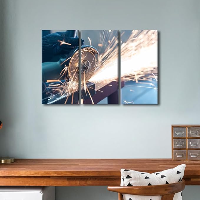 Bathroom Decor Wall Art Plasma Cutting Paintings for Wall Decorations 3 Panel Wall Art Canvas Frame Art Prints Canvas Posters & Prints Living Room Decor Canvas Artwork Wall Decor, 36x24 Inch