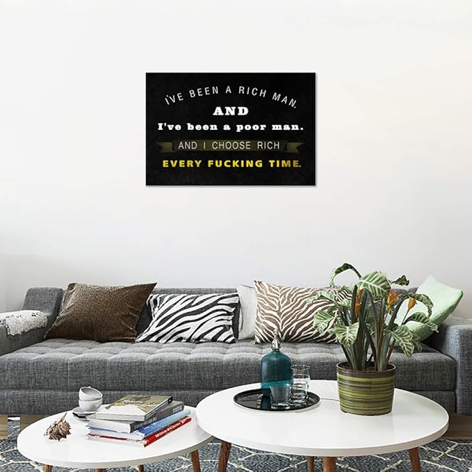 Inspirational Posters Motto Motivational Canvas Wall Art Inspiring Quotes Pictures Painting Prints Artwork Decorations for Home Office Room Framed (24”Hx36”W)