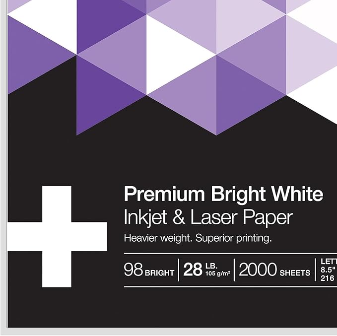 Staples Inkjet & Laser Paper 8.5 x 11 Inch Bright White Sheets, 4 Ream Case