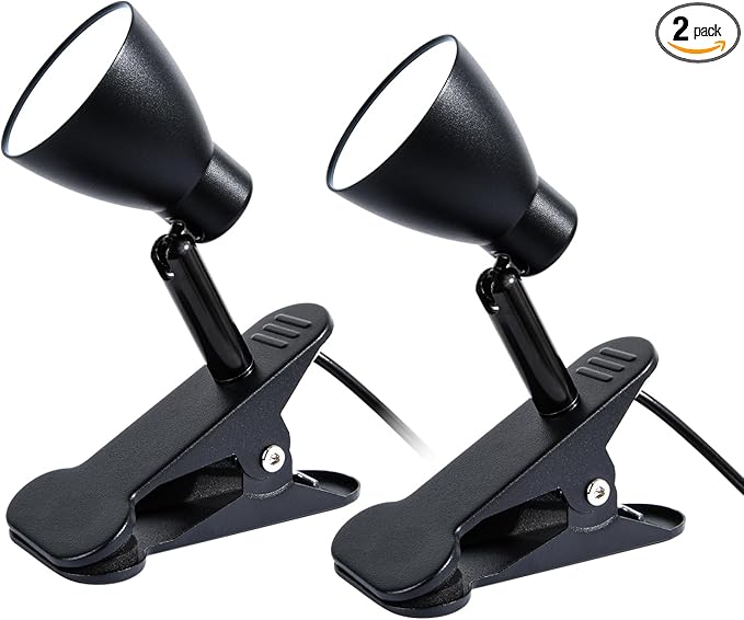 CRI 90+ Clip on Reading Lamp, Clip on Light for Bed headboard/Desk/Bunk/Table/Shelf, Bedside Reading Light with 3 Color Temperature Options, 10 Dimmable Brightness Levels (6W/2Packs)