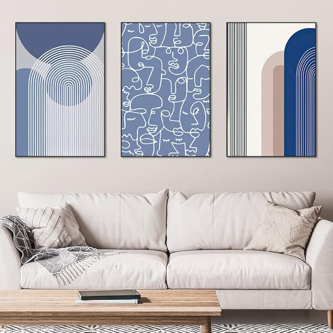 Wall Art, Framed Wall Art Set, Boho Oil Painting Photo Modern Posters Prints Ready to Decorate Hanging Living Room Bedroom Bathroom Office Home Wall Decor (Boho wall art, 16" X 24" X 3 pieces)