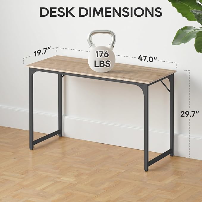 BestOffice Computer Desk,Home Office Desk, Modern Simple Style for Home Office Study Writing (Nature, 47 Inch)