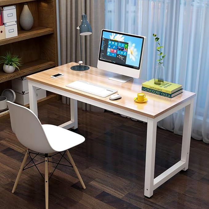Computer Desk, 43-inch Wooden Work Desk PC Laptop Desk Game Writing Table Study Room Workstation Home Office Furniture (Oak)