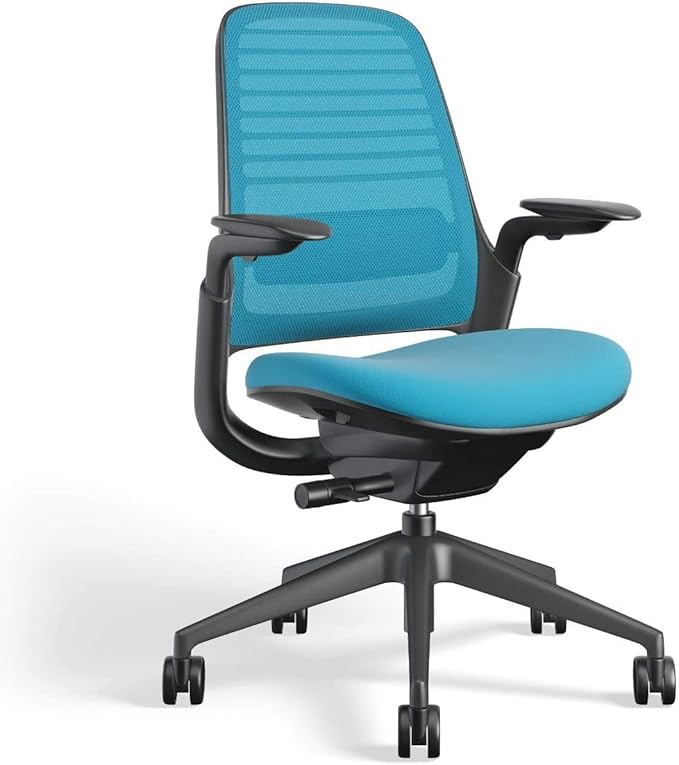 Steelcase Series 1 Work Office Chair - Blue Jay, Hard Floor Casters