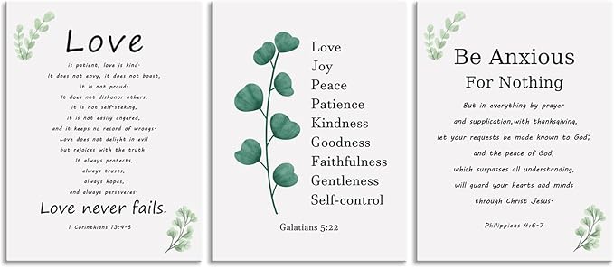 Inspirational Canvas Wall Art Be Anxious for Nothing Motivational Love is Patient Love is Kind Quote Canvas Print Positive Canvas Painting Christian Poster Office Wall Decor Framed[36''Wx 16''H]
