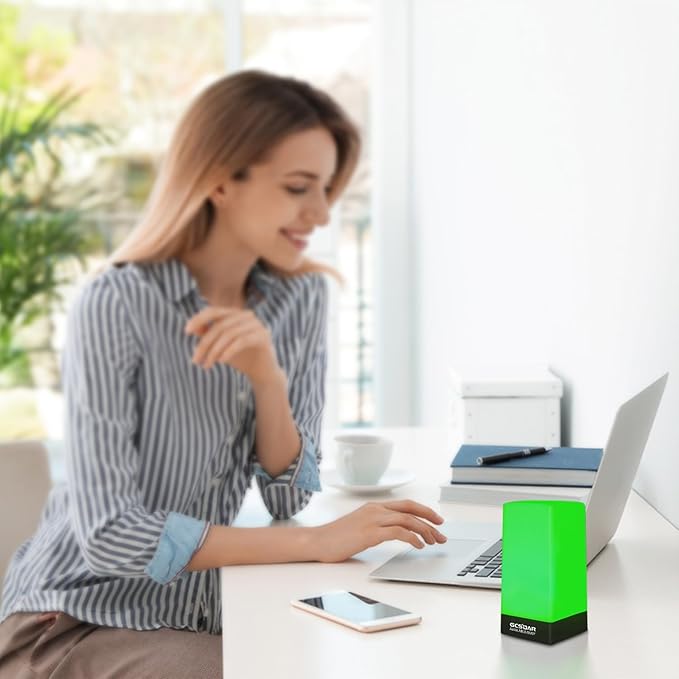 LED Busy Light Status Indicator Green Red Dimmable Lamp Brightness Adjustable Busylight for Office Desk, Remote Work